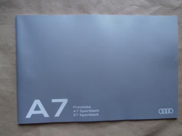 Audi A7 Sportback +S7 Preisliste 24.7.2017 +3.0TDI competition