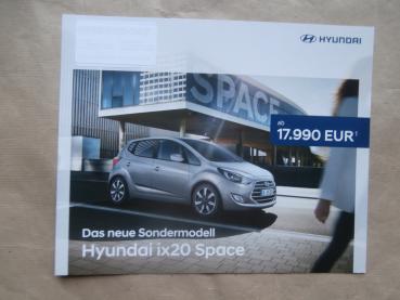 Hyundai ix20 Space Prospekt August 2018 blue 1.6 92kw +Preisangabe