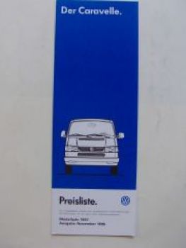 VW Preisliste Caravelle +GL  November 1996 T4