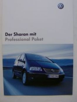VW Sharan mit Professional Paket Prospekt Juli 2004 NEU