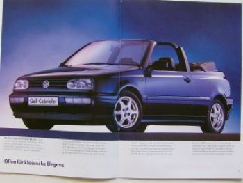VW Golf3 Cabriolet Classic Edition Typ 1E7 Prospekt Juli 1996