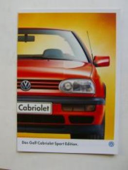VW Golf3 Cabriolet Sport Edition Prospekt Typ 1E7 August 1997