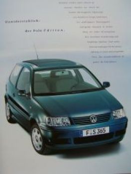 VW Polo Edition Typ 6N2 Prospekt Juni 2000 NEU