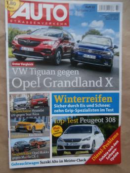 Auto Straßenverkehr 22/2017 Tiguan vs. Opel Grandland X,Peugeot 308,Kia Stonic, i20 vs. Seat Ibiza,Mokka vs. CX-3,