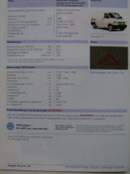 VW Transporter T4 Economy 1,9l TD Prospekt Dezember 1996