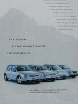 VW ESP und Euro4D-Norm Prospekt Oktober 1999 NEU