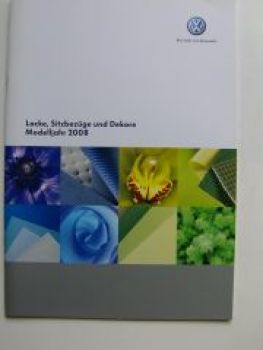 VW Lacke, Sitzbezüge & Dekore Modelljahr 2008 Prospekt intern