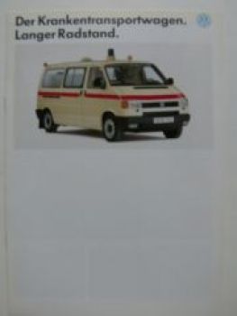VW T4 Krankentransportwagen Langer Radstand Prospekt 5/1992