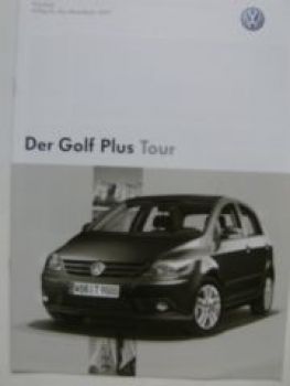 VW Preisliste Golf Plus Tour 5M1 Oktober 2006 NEU