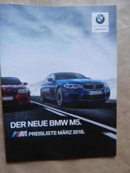 BMW M5 F90 Limousine Preisliste März 2018