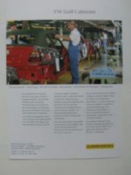 VW Golf3 Cabriolet 1E7 Karmann Prospektblatt NEU