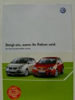 VW Goal-Sondermodelle Prospekt Golf5 Polo Touran NEU