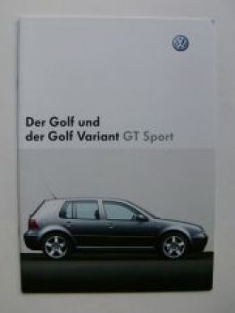 VW Golf4 & Variant GT Sport Mai 2003 Prospekt 1J1 1J5
