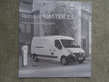 Renault Master Z.E. 57kw Kastenwagen +Plattformfahrgestell Preisliste 3/2019