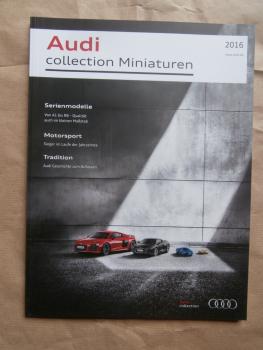 Audi collection Miniaturen 2016 Serienmodelle A1 bis R8,Motorsport,Tradition NEU