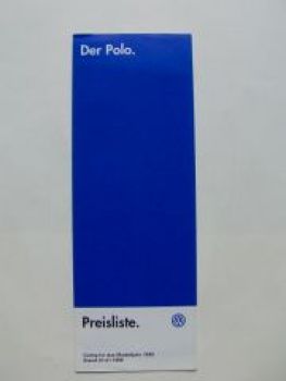 VW Preisliste Polo 6N1 Januar 1999