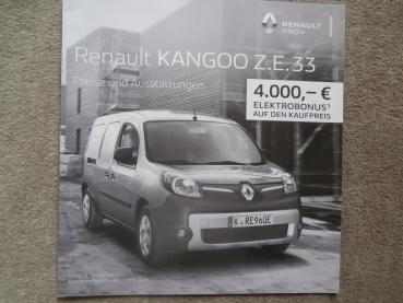 Renault Kangoo Z.E.33 2-sitzer 5-sitzer Doppelkabine 7/2019