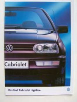 VW Golf3 Cabriolet Highline Prospekt 1E7 Januar 1996