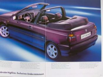 VW Golf3 Cabriolet Highline Prospekt 1E7 Juli 1995