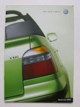 VW Golf3 Cabriolet 1E7 Prospekt Österreich Juni 2000