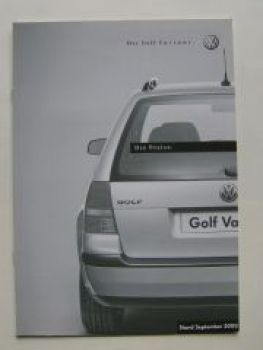 VW Preisliste Golf4 Variant 1J5 September 2000 Österreich
