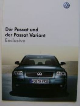 VW Passat & Variant Exclusive Prospekt Februar 2004 3B3 3B6