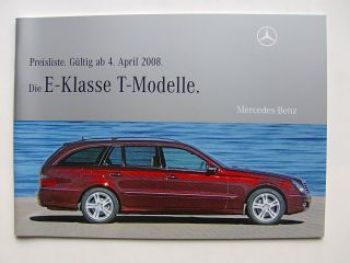 Mercedes Benz Preisliste E-Klasse T April 2008 BR211