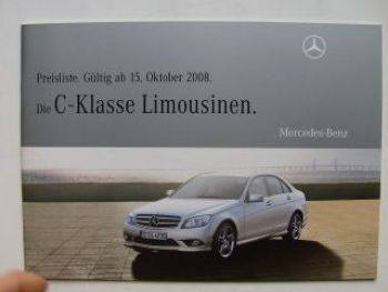 Mercedes Benz Preisliste C-Klasse  BR204 Oktober 2008