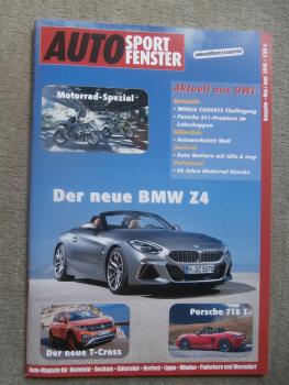 Auto Sport Fenster 5+6/2019 BMW Z4 Roadster M40i,GLE,VW T-Cross,Porsche 718 T,Renault Scénic