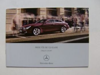 Mercedes Benz Preisliste CLS-Klasse BR219 Juli 2007 NEU