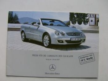 Mercedes Benz Preisliste CLK-Klasse Cabriolets Januar 2007 BR209