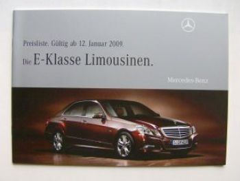 Mercedes Benz Preisliste E-Klasse BR212 Januar 2009