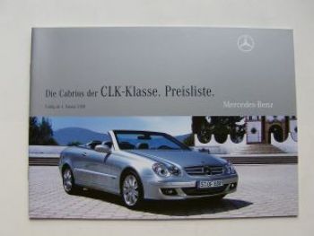 Mercedes Benz Preisliste CLK-Klasse Cabrios BR209 Januar 2009