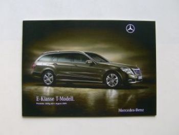 Mercedes Benz Preisliste E-Klasse T-Modelle BR212 August 2009