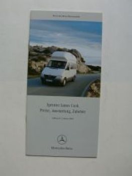 Mercedes Benz Preisliste Sprinter James Cook Januar 2002