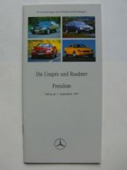 Mercedes Benz Preisliste September 1997 W140 R129 R170 W208