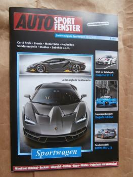 Auto Sport Fenster 2016/17 Sportwagen Sonderheft Lamborghini Centenario, Porsche 911R (991),