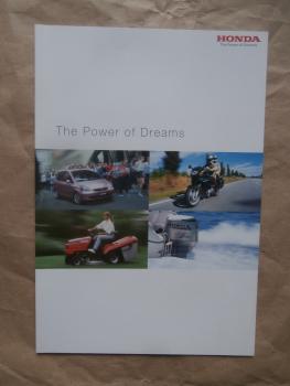 Honda Autos, Motorräder, Boote, Rasenmäher The Power of Dreams Katalog Juli 2002