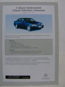 Mercedes Benz Preisliste C-Klasse Esprit Selection W202 6/1999