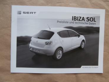 Seat Ibiza Sol Typ 6F Preisliste Mai 2017