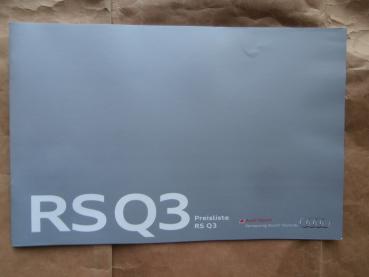 Audi RS Q3 Preisliste Österreich Januar 2016