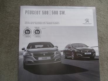 Peugeot 508 +SW Preisliste 16.November 2015 THP 165 +EAT6 BlueHDi 120 +EAT6 150 180 EAT6 Allure +GT