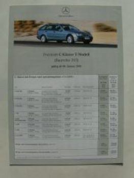 Mercedes Benz Preisliste C-Klasse T-Modell W203 Januar 2001