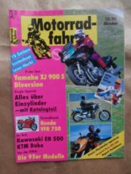 Motorradfahrer 10/1994 Yamaha XJ 900S Diversion, Honda VFR 750,Kawasaki EN 500,KTM Duke