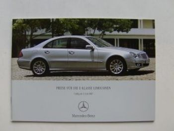 Mercedes Benz Preisliste E-Klasse Limousinen BR211 Juli 2007