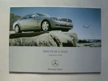Mercedes Benz Preisliste CL-Klasse  BR216 Juni 2006