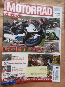 Motorrad 26/2007 KTM 950, Vergleichstest: Kawasaki Versys vs. Honda Transalp vs. Suzuki V-Strom 650,Kawasaki ZX-10R, Honda CBF 600