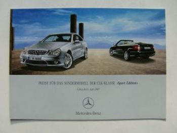 Mercedes Benz Preisliste CLK-Klasse BR209 Sport Edition 4/2007