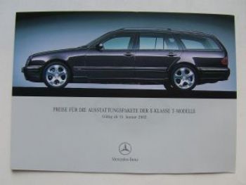 Mercedes Benz Preisliste E-Klasse T-Modelle Januar 2002 BR211