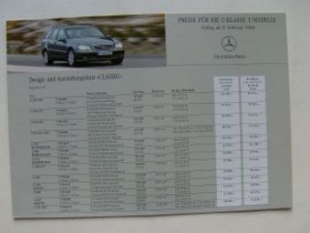 Preisliste Mercedes C-Klasse S 203 T-Modell 02/04 2004